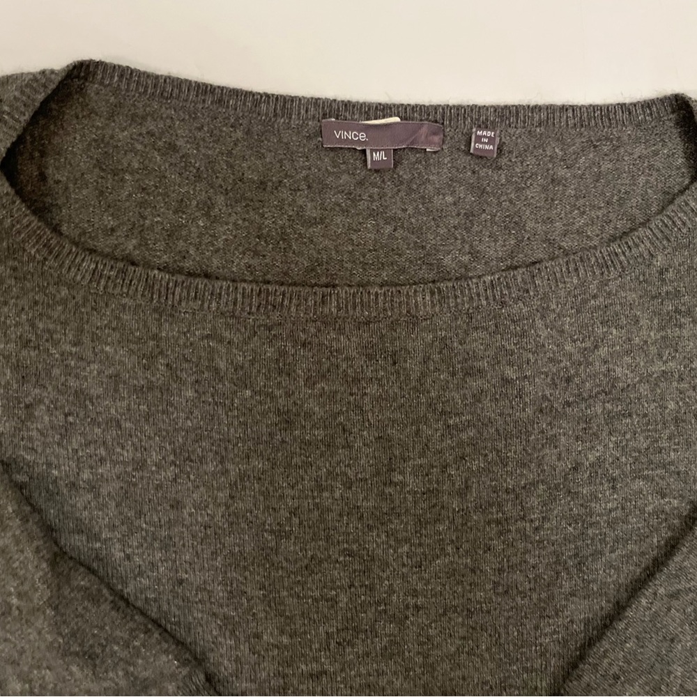 Vince Charcoal Cashmere Knit Sweater